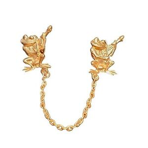 vintage Frog playing violin pins gold tone